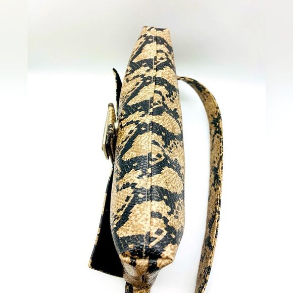 Steve Madden Snakeskin Pattern Tan and Black Women's Bag - Picture 6 of 8